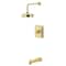 Kingston Brass Single-Handle Pressure Balanced Tub and Shower Faucet, Polished Brass KB5892AX - alternate 1