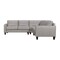 Homeroots Gray Leather L Shaped Three Piece Corner Sectional 548959 - alternate 1