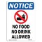 Signmission No Food No Drink Allowed Sign With Symbol, 5 in W x Rectangle, Vinyl Decal OS-2PACK-NS-D-57-V-14565 - alternate 2