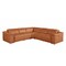 Homeroots Camel Italian Leather Modular L Shaped Five Piece Corner Sectional 532762 - alternate 2