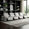 Homeroots 166" Light Gray Top Grain Leather Reclining Metal USB Sofa 720377 - alternate 2