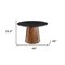 Homeroots 48" Black and Brown Marble and Solid Wood Pedestal Base Round Top Dining Table 572218 - alternate 2