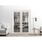 Sartodoors Solid French Double Doors Clear Glass, Lucia 2266 White Silk and Aluminum Strips, Wood Solid Panel LUCIA2266DD-WS-64 x 96 (2* 32x96)-Butterfly - alternate 2