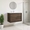 Homeroots 32" Dark Brown Wood Floating Bathroom Vanity With White Sink And Two Drawers 624100 - alternate 2