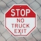 Signmission Stop No Truck Exit, 10 Inch X 10 Inch, Aluminum Metal Signs OC-A-10-324 - alternate 2
