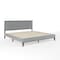 Martha Stewart Jett King Size Solid Wood Platform Bed w/Upholstered Base/Inset Paneled Headboard, Brown Gray/Gray MG-0900271F-K-BRN-GY-MS - alternate 2