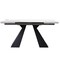 Homeroots 79" White and Black Sintered Stone and Steel Extendable Dining Table 535202 - alternate 1