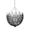 Homeroots Black Unique Statement Four Light Metal and Beads Dimmable Chandelier 611345 - alternate 2