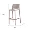 Homeroots Set of Two 30" Taupe Heavy Duty Plastic Low Back Outdoor Bar Height Chairs, 2PK 565360 - alternate 2