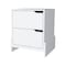 Homeroots 20" White Wood Two Drawer Nightstand 543693 - alternate 2