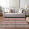 Homeroots 8' X 10' Red Pink And Pewter Plaid Washable Indoor Outdoor Area Rug 614002 - alternate 2