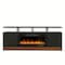 Homeroots 70in Black Wood Fireplace Entertainment Center With Fireplace 723794 - alternate 1