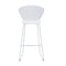 Homeroots Set of Two 30" White and Silver Heavy Duty Plastic and Metal Low Back Bar Height Bar Chairs, 2PK 555096 - alternate 2