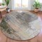 Homeroots 8' Beige And Gray Round Abstract Washable Indoor Outdoor Area Rug 632025 - alternate 2