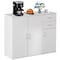 Basicwise 33-Inch White Sideboard Buffet Cabinet with Storage, Spacious Table Top, Large Drawers QI004695.WT - alternate 2