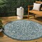 Jonathan Y Tela Bohemian Textured Weave Floral Teal/Gray 4 ft Round Indoor/Outdoor Area Rug SMB100C-4R - alternate 1
