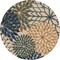 Homeroots 5' Blue Green And Yellow Round Floral Indoor Outdoor Area Rug 548136 - alternate 1