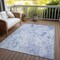 Homeroots 8' X 10' Sky Blue And Denim Blue Floral Washable Indoor Outdoor Area Rug 583133 - alternate 2