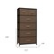Homeroots 23" Brown Steel and Fabric Six Drawer Combo Dresser 484710 - alternate 2