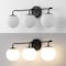 Jonathan Y Louis Parisian Globe 25" 3-Light Metal/Frosted Glass Modern Contemporary LED Vanity Light, Black JYL3536B - alternate 2