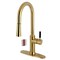Kingston Brass Single-Handle Pull-Down Kitchen Faucet, Brushed Brass LS2723DKL - alternate 1