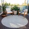 Homeroots 8' Silver Gray And Ivory Round Floral Washable Indoor Outdoor Area Rug 582376 - alternate 2