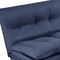 Homeroots 77" Navy Blue Fabric Convertible Futon Sofa Chaise 601951 - alternate 2