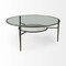 Homeroots 36" Clear and Bronze Glass and Metal Round Coffee Table With Shelf 393172 - alternate 2