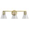 Nuvo Gianna, 3 Light Vanity, Vintage Brass Finish, Clear Glass 60/8343 - alternate 2