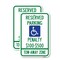 Signmission Reserved Parking Penalty $100 to $500 Tow-Away Zone wit, 18'' X 24'', Heavy Gauge Aluminum, 2PK A-1824-2PACK-22989 - alternate 1
