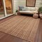 Homeroots 5' X 8' Rust Beige And Linen Striped Washable Indoor Outdoor Area Rug 616407 - alternate 2