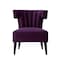 Homeroots 30" Purple And Black Velvet Tufted Wingback Chair 533884 - alternate 1