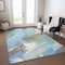 Homeroots 8' X 10' Sky Blue And Teal Blue Abstract Washable Indoor Outdoor Area Rug 611255 - alternate 2