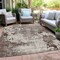 Homeroots 8' X 10' Taupe Ivory And Brown Damask Washable Indoor Outdoor Area Rug 596402 - alternate 2