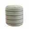 Homeroots 20in Green Polyester Round Striped Indoor Outdoor Pouf Ottoman 517434 - alternate 2