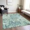 Homeroots 10' X 14' Teal Blue Green And Ivory Abstract Washable Indoor Outdoor Area Rug 587859 - alternate 2