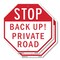 Signmission Stop Back Up! Private Road, 10 inch X 10 inch, Aluminum Metal Signs, 2PK OC-A-2PACK-10-232 - alternate 1