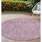 Homeroots 8' Round Lavender and Ivory Round Floral Washable Non Skid Indoor Outdoor Area Rug 564343 - alternate 1