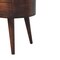 Homeroots 21" Walnut Solid Wood Oval Two Drawer Nightstand 651585 - alternate 2