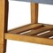 Homeroots 40in Blue and Brown Tufted Fabric Upholstered Storage Bench with Shelves 286431 - alternate 2