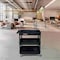 Luxor Utility Cart with Deep Lipped Plastic Shelves, 400 lb Load Capacity, 3 Shelves, 32 in L, 24 in W TC111-B - alternate 2
