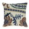 Homeroots 20" Blue and Beige Floral Wool Throw Pillow With Embroidery 529197 - alternate 2