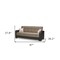 Homeroots 87" Brown Sand Chenille And Faux Leather Convertible Futon Sleeper Sofa w/ Toss Pillows And Storage 607173 - alternate 2
