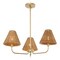 Jonathan Y Pauline 20.5" 3-Light Coastal Contemporary Adjustable Swooping Arm Candle-Style Metal w/Rattan Shade JYL9556B - alternate 1