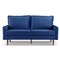 Homeroots 69" Blue Velvet Sofa With Dark Brown Legs 543722 - alternate 2