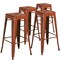 Flash Furniture 30" High Backless Aged Orange Metal Barstool, PK4 4-ET-BT3503-30-OR-GG - alternate 1
