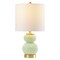 Jonathan Y Daphne 20 in. Contemporary Transitional Metal/Glass Ribbed Gourd LED Table Lamp, Mint Green/Brass Gol JYL1099F - alternate 1