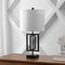 Jonathan Y Anya 20.25" Organic Modern Geometric Interlocking Rectangular Metal LED Table Lamp w/Marble Base, Bla JYL1039B - alternate 2