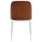 Leisuremod Tule Dining Side Chair with Velvet Seat and White Powder-Coated Steel Frame, Walnut/Beige, 2PK TWCWN18BG2 - alternate 2