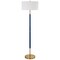 Homeroots 61" Brass Two Light Floor Lamp With White Frosted Glass Drum Shade 523576 - alternate 1
